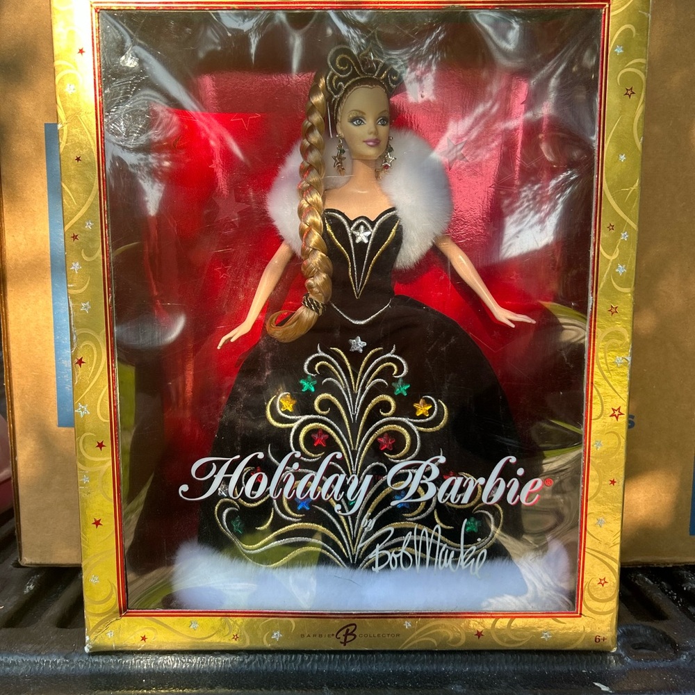 Bob Mackie Holiday Barbie in Black and Gold Gown